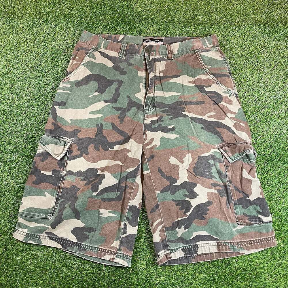 Ditek Jeans Vintage Woodland Camo Cargo Shorts Size 36
